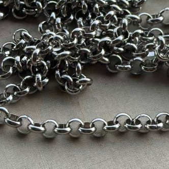 6mm Rolo Chain Not Soldered Stainless Steel Per Foot