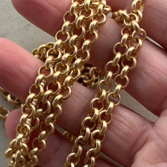6mm Rolo Chain Not Soldered Satin Hamilton Gold Per Foot