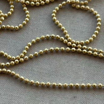 1.5mm Ball Chain Diamond Cut Satin Hamilton Gold Plated Per Foot