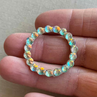 33mm Rhinestone Ring Connector Clear AB Artisan Made Per Pc