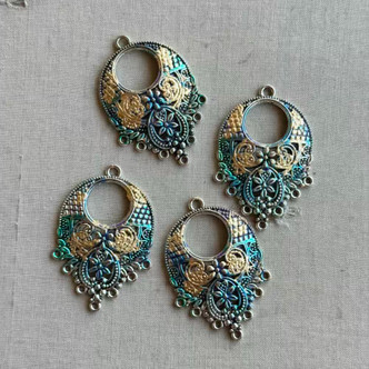 Kiara Bohemian Filigree Hoop Chandelier Findings Artisan Earring Components Q4 Per Pkg