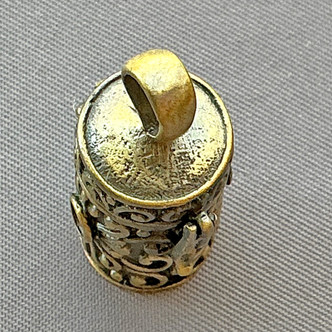 Art Deco Cylinder Prayer Box Memory Locket Pendants 28x15mm Antique Brass Plated Alloy Q2 Per Pkg