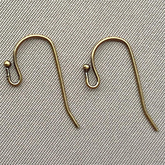 1.5mm Ball French Hook Earwires 14x19mm Antique Brass Plated 22 Gauge Q15 Pairs per Pkg