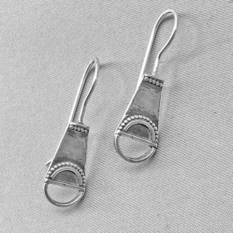 30x10mm Decorative Half Circle 19ga Earwires Sterling Silver Made in Bali Q1 Pair Per Pkg