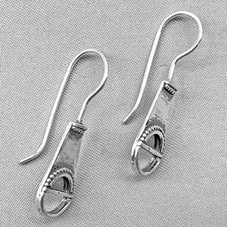 30x10mm Decorative Half Circle 19ga Earwires Sterling Silver Made in Bali Q1 Pair Per Pkg