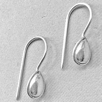 24x10mm Decorative Teardrop 19ga Earwires Sterling Silver Made in Bali Q1 Pair Per Pkg