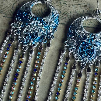 Magical Cup Chain Chandelier Shoulder Duster Earrings Artisan Made in the USA Per Pair