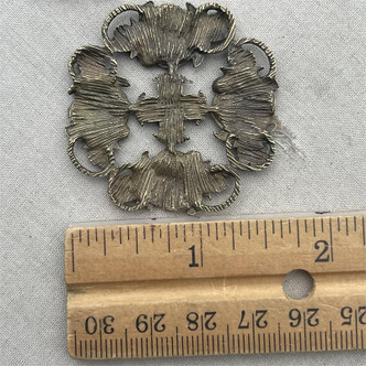 Lily Pad Filigree Style Pendant Antique Brass Plated 43mm 3pcs Per Pkg