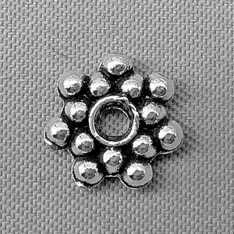 Daisy Spacer 8mm Antique Silver Plated Alloy Q100 Beads Per Pkg
