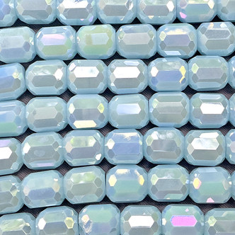 Blue Moon AB Faceted Barrel 9x8mm Chinese Crystal Glass Beads Per Strand