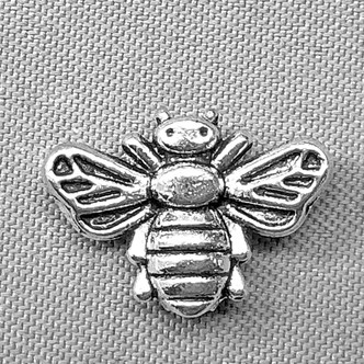 Honeybee Bee Beads 9x13mm Antique Silver Plated Alloy Q50 Per Pkg