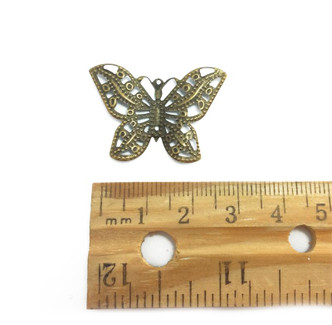 Butterfly Filigree Antique Brass Pendant Q20 - per pkg