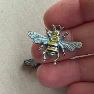 32x23mm Bumblebee Bee Charms Artisan Hand Painted Per Pair