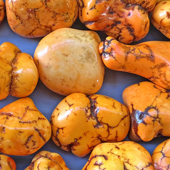 Dyed Orange Magnesite 35-25mm Nugget Semi-Precious Stone Beads Per Strand