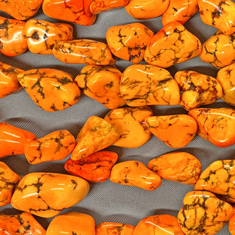 Dyed Orange Magnesite 18-10mm Nugget Semi-Precious Stone Beads Per Strand