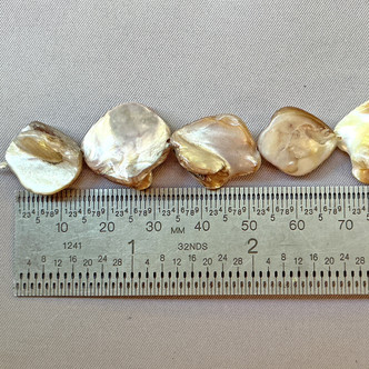 Coffee Cream Nugget 15-22mm Natural MOP Shell Beads Per Strand