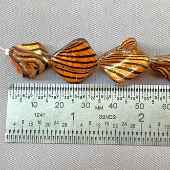 Pecan Brown Tiger Nugget 22-16mm Dyed MOP Beads Per Strand