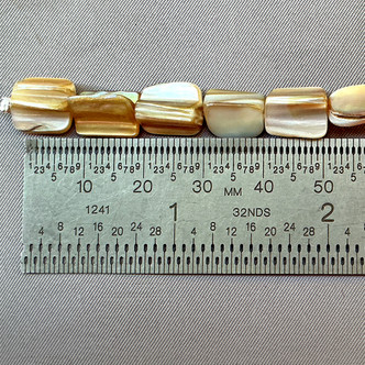 Coffee Cream Square Nugget 10mm Dyed MOP Beads Per Strand