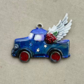 Jamboree Pickup Patriotic Americana Blue Stars Flying Junk Truck Pendant Per Pc