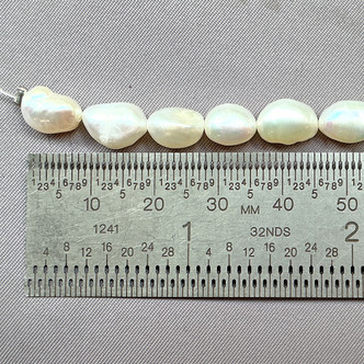Vanilla Cream 8x6mm Rice Nugget Freshwater Pearl Beads Per Strand