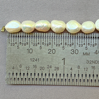 Vanilla Cream 6-8mm Rice Nugget Freshwater Pearl Beads Per Strand