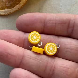12x10mm Citrus Fruit Charms Lemon Slice Silicone Q12 Per Pkg