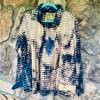 When Eagles Soar Cotton Shacket Bleached Distressed A Rare Bird Top O/S