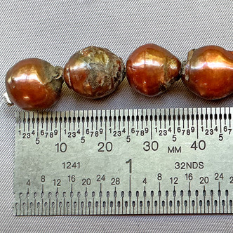 Chocolate Baroque Dyed Freshwater Pearl 15x12mm Beads Per Strand