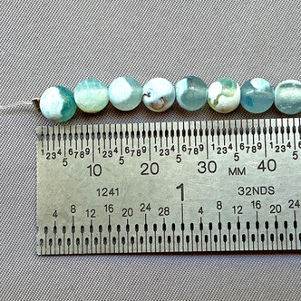 Sky Blue Marble Dragon Crackle Agate 6mm Round Semi Precious Stone Beads Per Strand