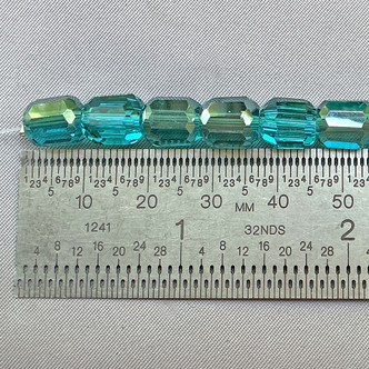 Aruba Teal Faceted Barrel 9x8mm Chinese Crystal Glass Beads Per Strand