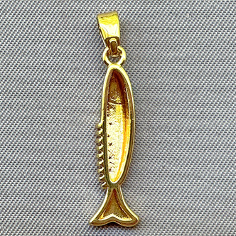 Turquoise Orange White Enamel Fish Charms 26x6mm 18kt Gold Plated Brass Q2 Per Pkg