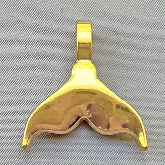 Navy Blue Enamel Rhinestone Whale Tail Pendants 30x27mm 18kt Gold Plated 304 Stainless Steel Q1 Per Pkg