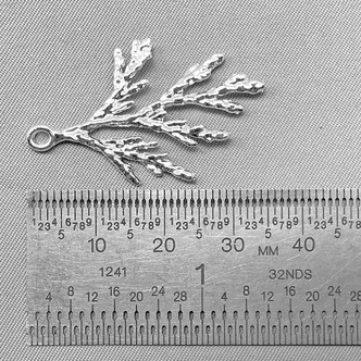 Coral Branch Charms 35x22mm Shiny Silver Plated Alloy Q10 Per Pkg