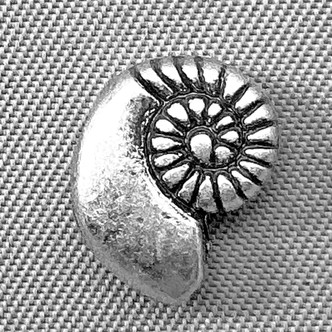 Ammonite Shell Beads 8x10mm Thai Sterling Silver Plated Alloy Q10 Per Pkg