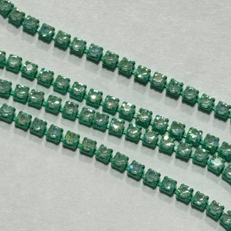 2mm Sea Green Opal Rhinestone Cup Chain Chain Enamel Plated Q1 Foot