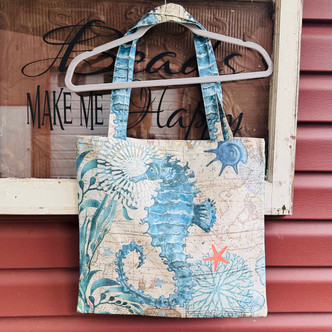 Seahorses at the Seashore Canvas Tote Shoulder Bag JC Sunny