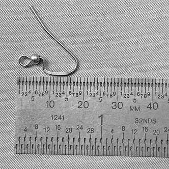 Shepherds Hook Flat Ball Earwires 17x22mm Stainless Steel Q30 Pair Per Pkg