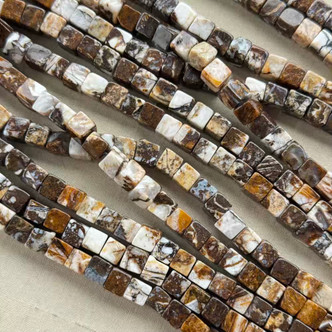 6mm Brioche Agate Cube Semi Precious Stone Beads Per Strand