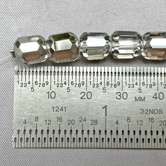Gray Diamond CAL Faceted Barrel 9x8mm Chinese Crystal Glass Beads Per Strand