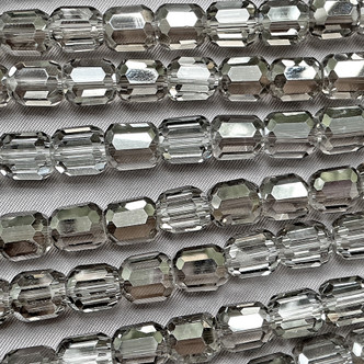 Gray Diamond CAL Faceted Barrel 9x8mm Chinese Crystal Glass Beads Per Strand