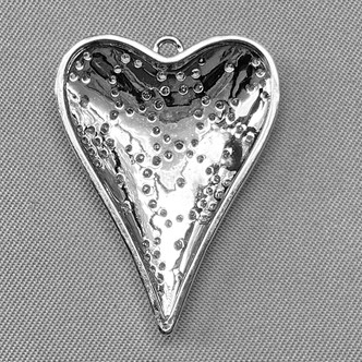 Micro Pave CZ Enamel Leopard Heart Charms 30x22mm Platinum Plated Brass Q1 Per Pkg