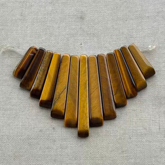Tiger's Eye Cleopatra Graduated Daggers Stone Beads 13Pcs Per Strand