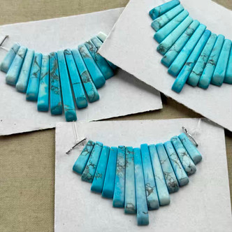 Dyed Howlite Cleopatra Graduated Daggers Stone Beads 13Pcs Per Strand