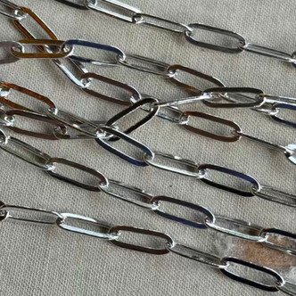 11x4mm Flat Paperclip Chain Soldered Platinum Plated Per Foot