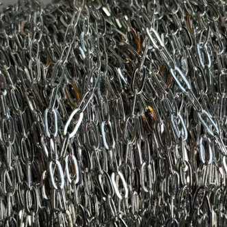 6x3mm Flat Paperclip Chain Soldered Platinum Plated Per Foot