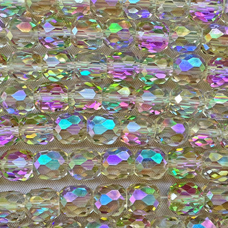 Violet Aurora Faceted Barrel 9x8mm Chinese Crystal Glass Beads Per Strand
