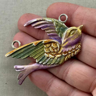 Maeve Swallow Bird Pendant Sparrow Artisan Hand Painted Per Pc