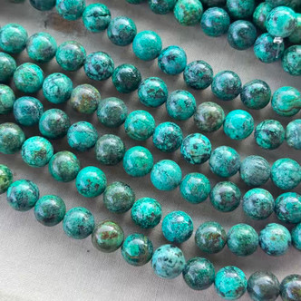 10mm African Turquoise Round Beads Dyed Semi Precious Stones Per Strand