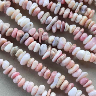 15-10mm Pink Peruvian Opal Smooth Nuggets Semi Precious Stone Beads Per Strand
