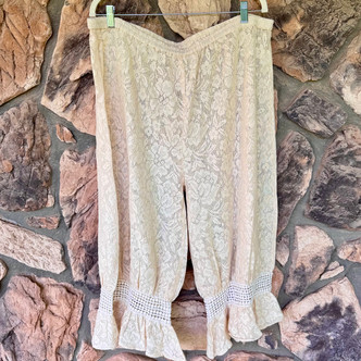 Cream Bloomers Pants Mesh Crochet Lace JDL Jeanne d'Arc Living